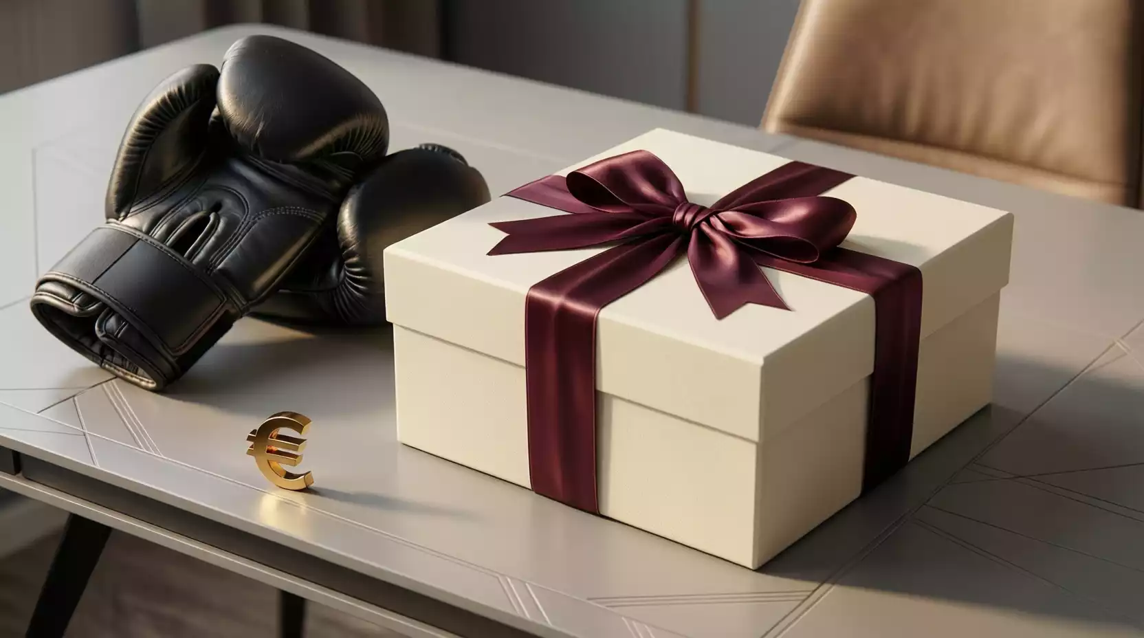 Symbolisches Bild mit Geschenkbox und Sportwetten-Thematik