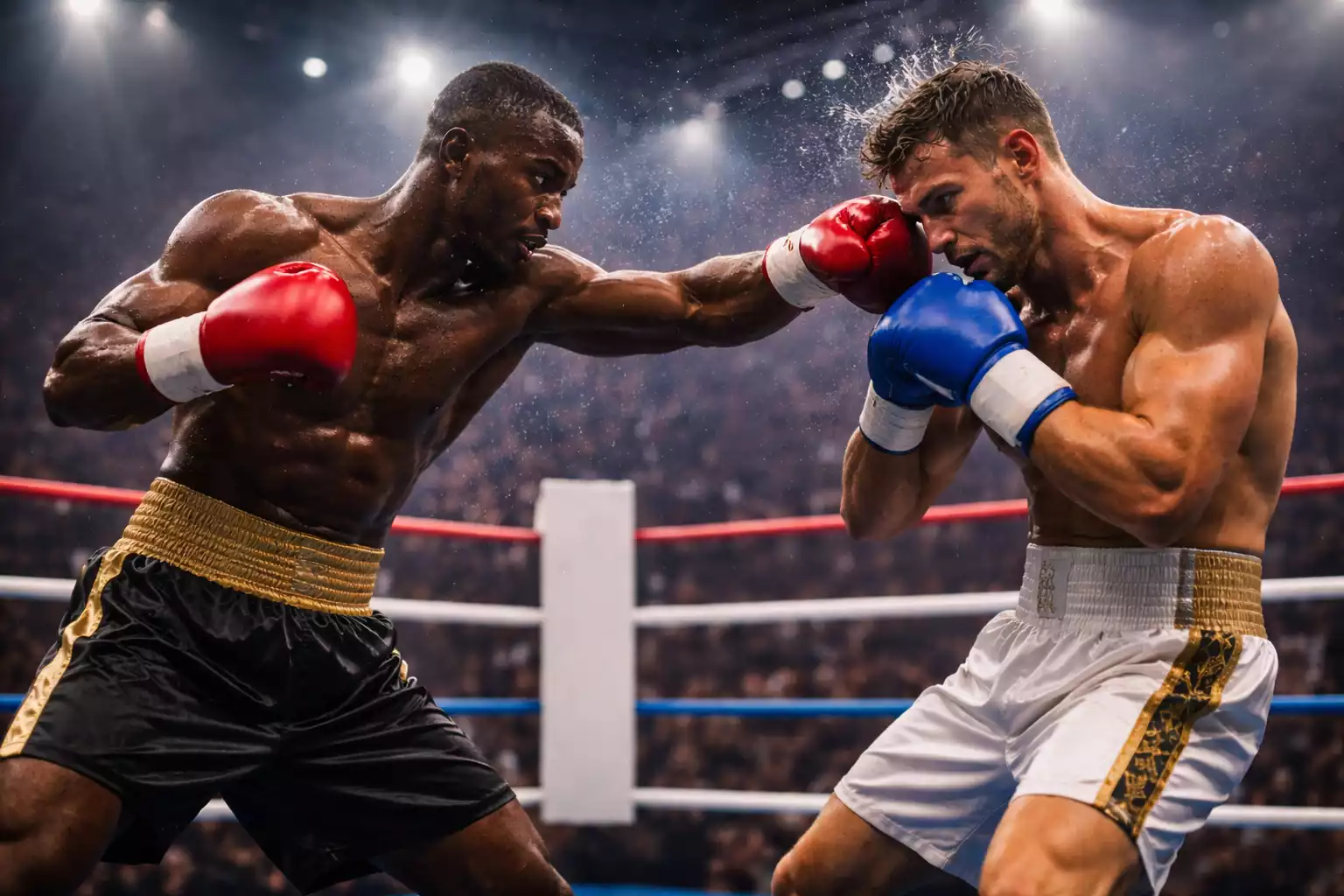 Boxer landet einen entscheidenden Treffer am Gegner