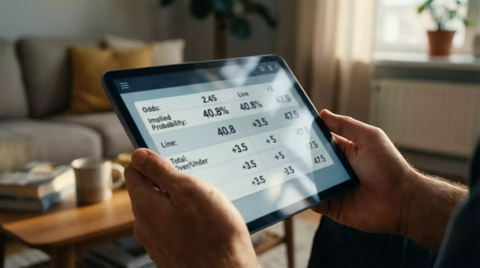 Detailansicht einer Wettquoten-Übersicht auf einem Tablet