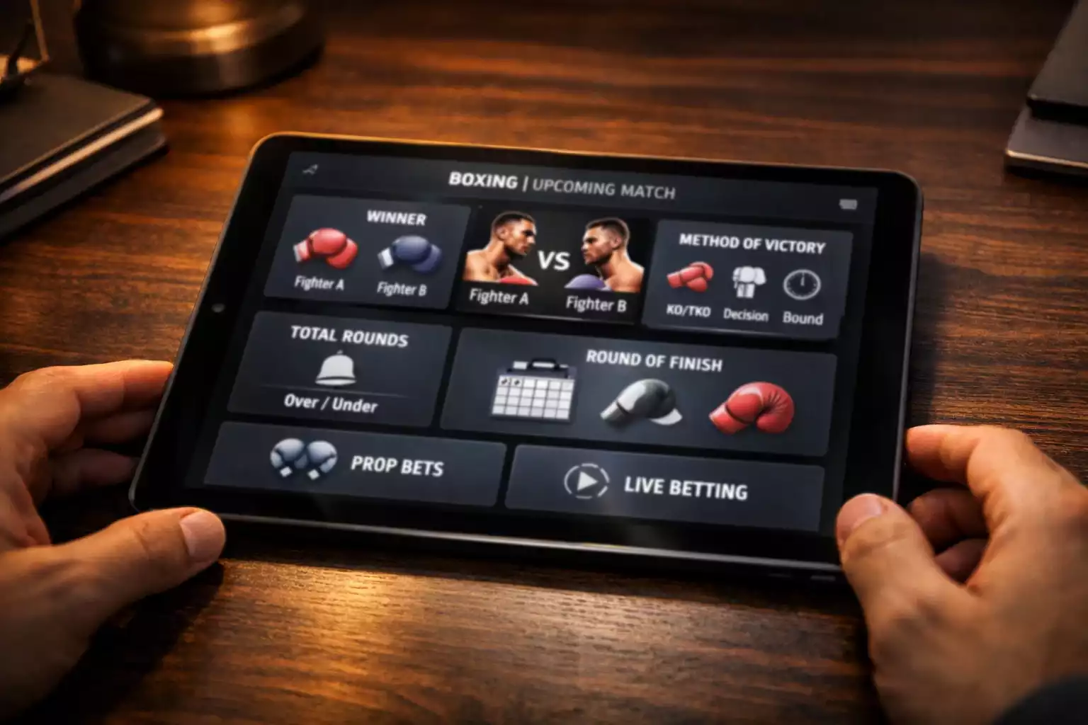 Sportwetten-Übersicht mit verschiedenen Wettoptionen auf einem Tablet