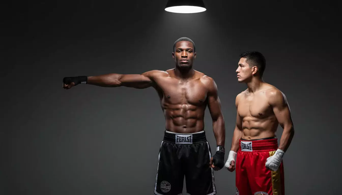 Größenvergleich zweier Boxer im Ring – Reichweite als Vorteil beim Boxen